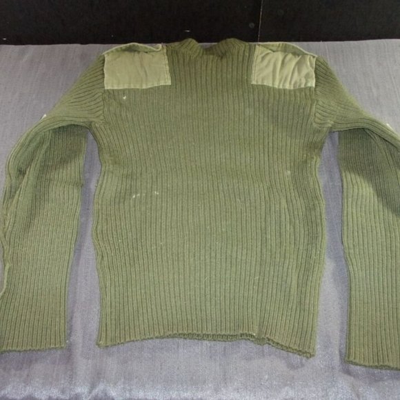 sz95-105 R USMC MARINE CORP WOOLY PULLY SWEATER 100% Wool OLIVE GREEN EC 1591 - Picture 9 of 11